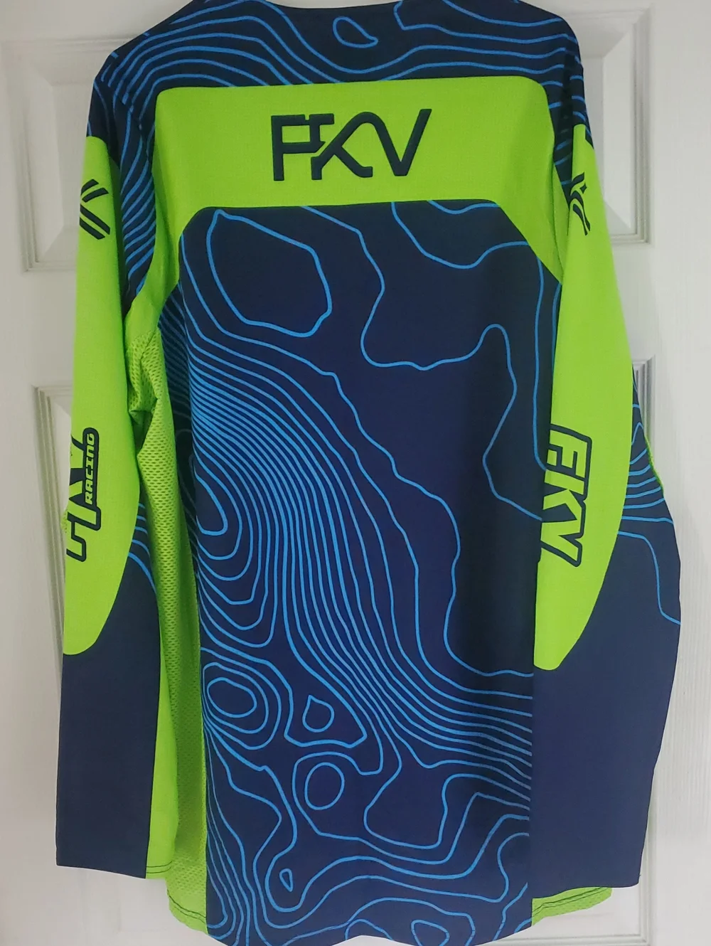 FKV Racing Motocross Jersey in Neon Green & Navy Blue - Picture 3 of 11